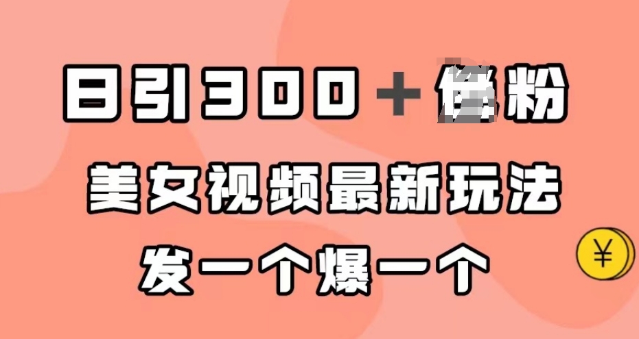 日引300＋男粉，美女视频最新玩法，发一个爆一个【揭秘】-氢气球网创资源库
