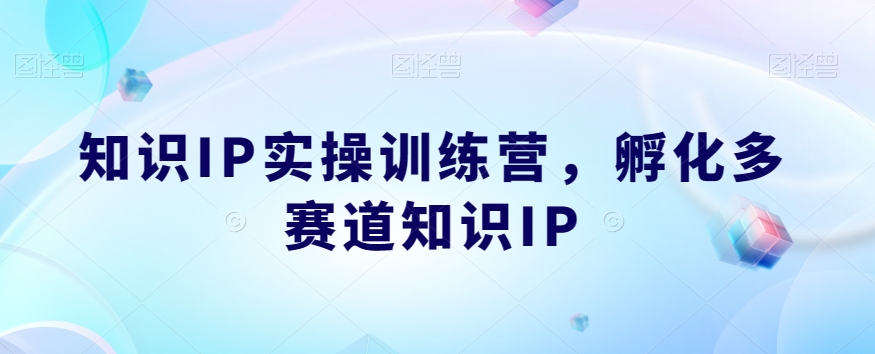 知识IP实操训练营，​孵化多赛道知识IP-氢气球网创资源库