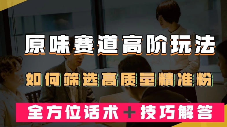 短视频原味赛道高阶玩法，如何筛选高质量精准粉？全方位话术＋技巧解答【揭秘】-氢气球网创资源库