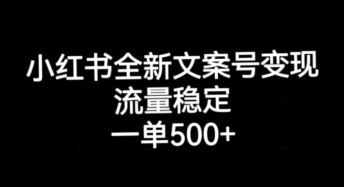 小红书全新文案号变现，流量稳定，一单收入500+-氢气球网创资源库