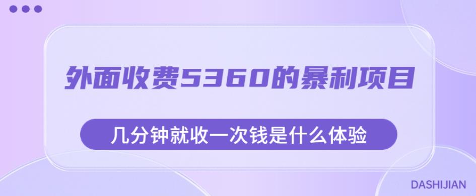 外面收费5360的暴利项目，几分钟就收一次钱是什么体验，附素材【揭秘】-氢气球网创资源库
