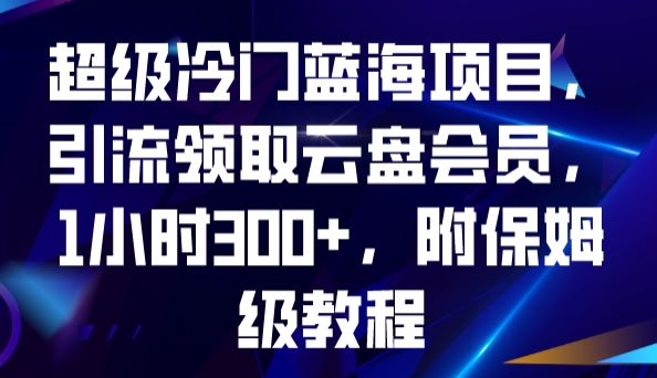 超级冷门蓝海项目，引流领取云盘会员，1小时300+，附保姆级教程-氢气球网创资源库