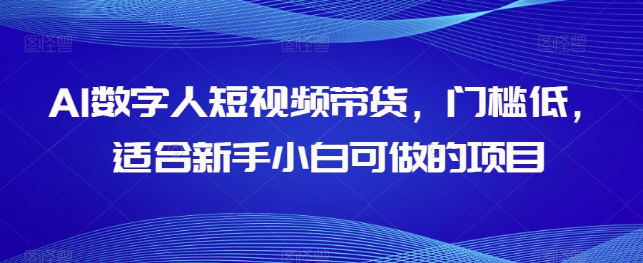 AI数字人短视频带货，门槛低，适合新手小白可做的项目-氢气球网创资源库