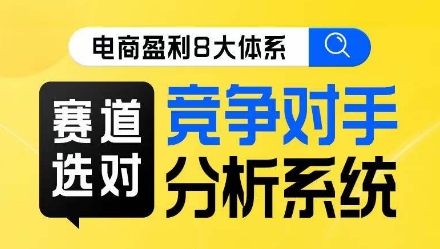 电商盈利8大体系·赛道选对，​竞争对手分析系统线上课-氢气球网创资源库