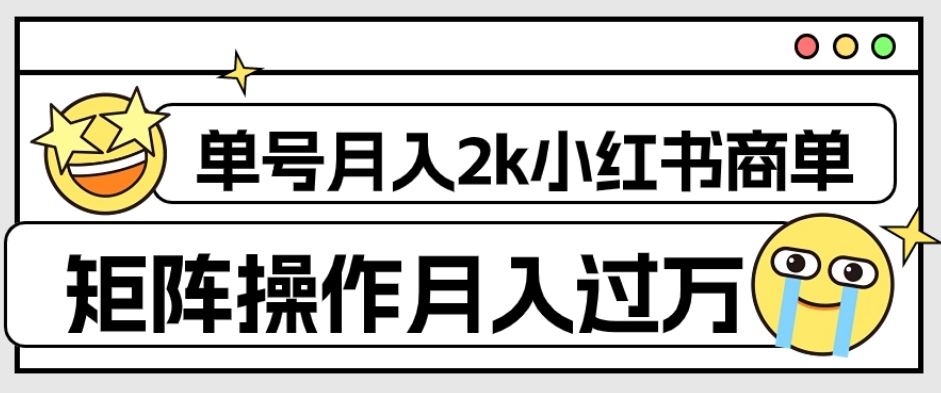 外面收费1980的小红书商单保姆级教程，单号月入2k，矩阵操作轻松月入过万-氢气球网创资源库