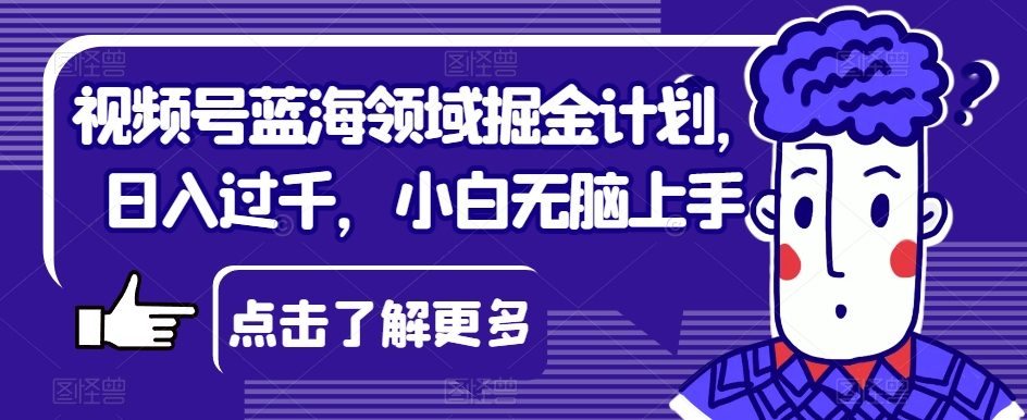 视频号蓝海领域掘金计划，日入过千，小白无脑上手【揭秘】-氢气球网创资源库