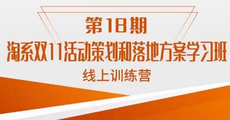 南掌柜·淘系双11活动策划和落地方案线上课18期-氢气球网创资源库