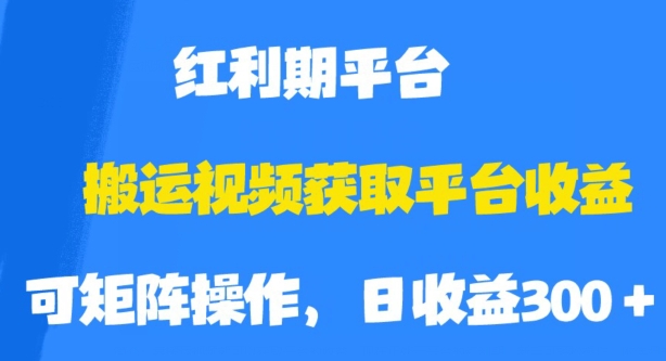 搬运视频获取平台收益，平台红利期，附保姆级教程【揭秘】-氢气球网创资源库