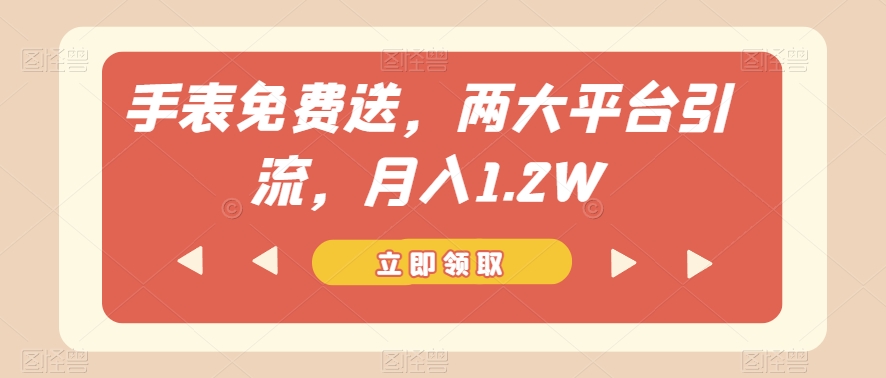 手表免费送，两大平台引流，月入1.2W【揭秘】-氢气球网创资源库