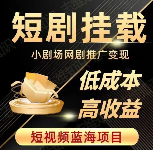 2023短视频蓝海项目，抖音快手短剧推广变现教程，低成本高收益-氢气球网创资源库