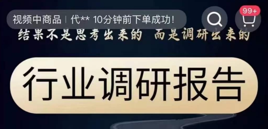 行业调研报告，结果不是思考出来的而是调研出来的-氢气球网创资源库