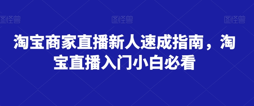 淘宝商家直播新人速成指南，淘宝直播入门小白必看-氢气球网创资源库