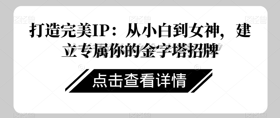 打造完美IP：从小白到女神，建立专属你的金字塔招牌-氢气球网创资源库