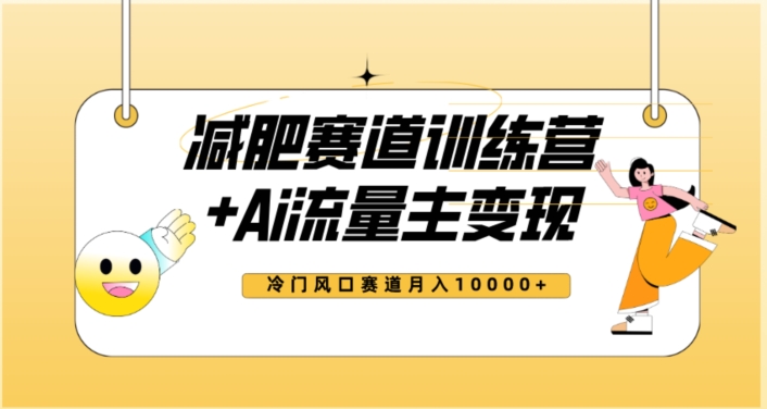 全新减肥赛道AI流量主+训练营变现玩法教程，蓝海冷门赛道小白轻松上手，月入10000+-氢气球网创资源库