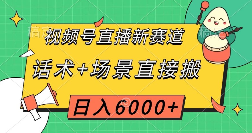 视频号直播新赛道，话术+场景直接搬，日入6000+【揭秘】-氢气球网创资源库