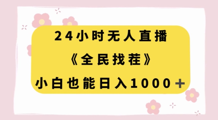 24小时无人直播，全民找茬，小白也能日入1000+【揭秘】-氢气球网创资源库