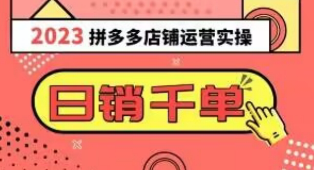 2023拼多多运营实操，每天30分钟日销1000＋，爆款选品技巧大全（10节课）-氢气球网创资源库
