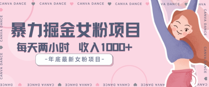 年底暴力女粉掘金项目5天变现1.5W+【揭秘】-氢气球网创资源库