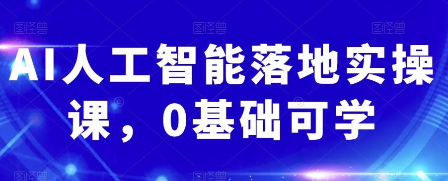 AI人工智能落地实操课，0基础可学-氢气球网创资源库