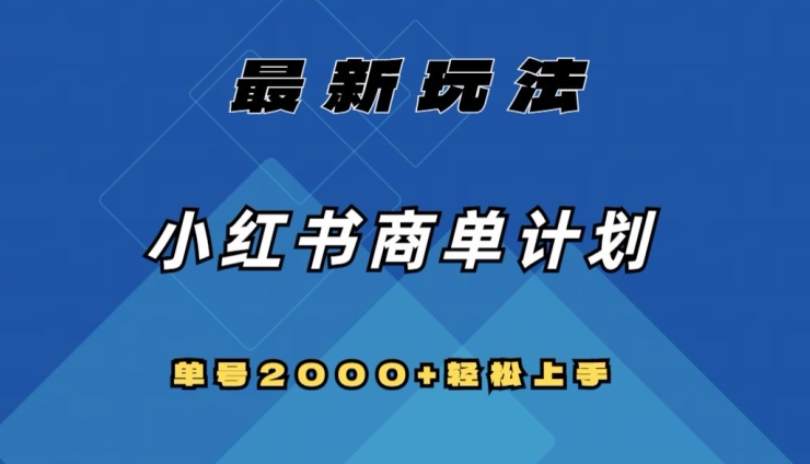 全网首发，小红书商单计划最新玩法，单号2000+可扩大可复制【揭秘】-氢气球网创资源库
