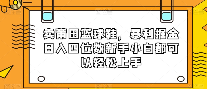 卖莆田篮球鞋，暴利掘金日入四位数新手小白都可以轻松上手【揭秘】-氢气球网创资源库