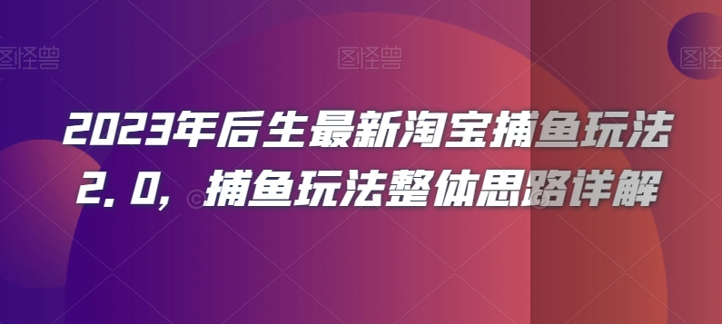 2023年后生最新淘宝捕鱼玩法2.0，捕鱼玩法整体思路详解-氢气球网创资源库