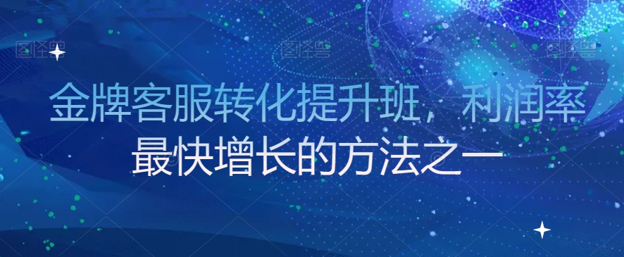 金牌客服转化提升班，利润率最快增长的方法之一-氢气球网创资源库