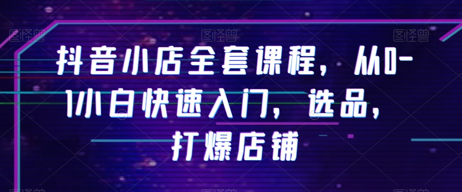 抖音小店全套课程，从0-1小白快速入门，选品，打爆店铺-氢气球网创资源库