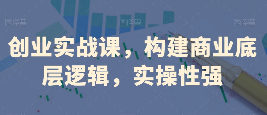 创业实战课，​构建商业底层逻辑，实操性强-氢气球网创资源库