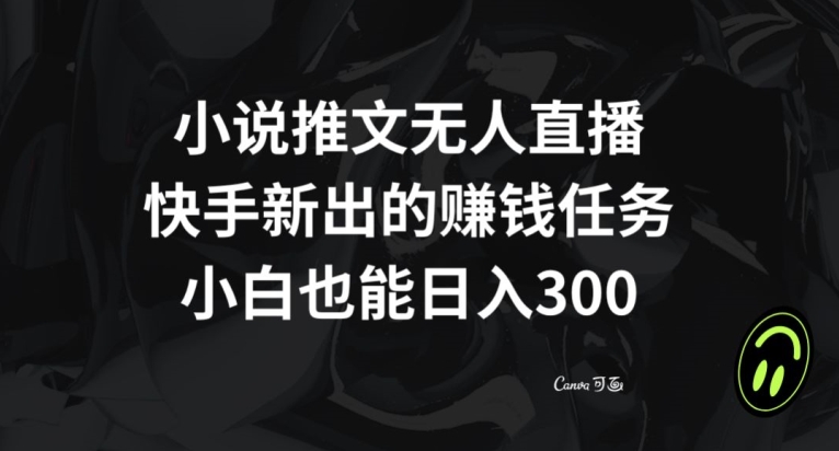 小说推文无人直播，快手新出的赚钱任务，小白也能日入300+【揭秘】-氢气球网创资源库