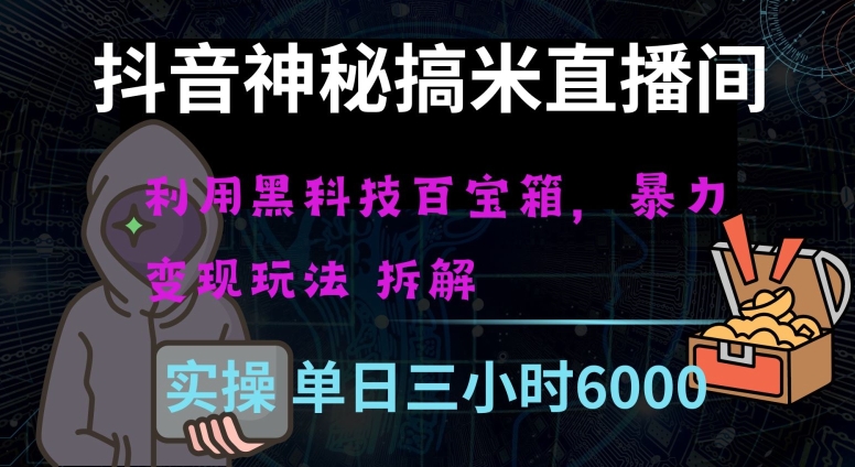 抖音神秘直播间黑科技日入四位数及格暴力项目全方位解读【揭秘】-氢气球网创资源库