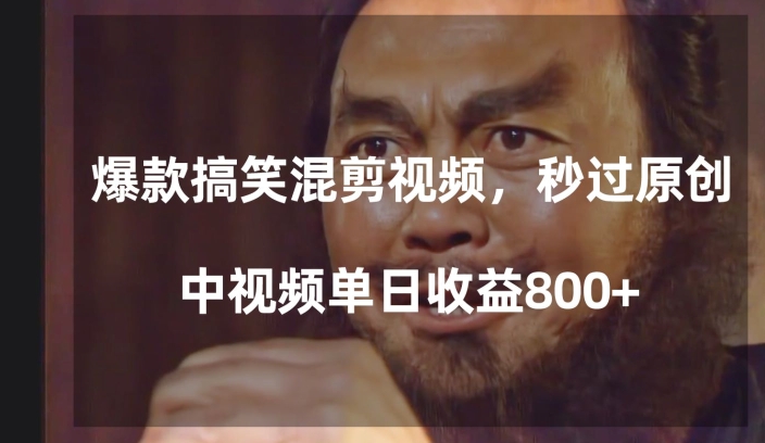 爆款搞笑混剪视频，百分百过原创，单日中视频播放收益800+【揭秘】-氢气球网创资源库