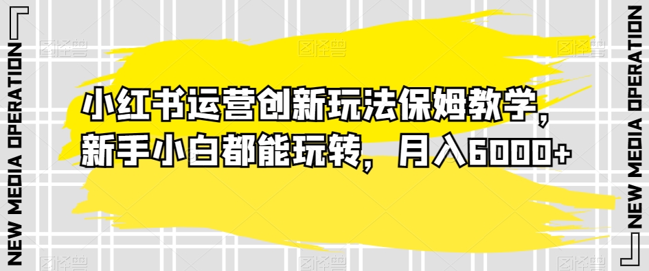 小红书运营创新玩法保姆教学，新手小白都能玩转，月入6000+【揭秘】-氢气球网创资源库