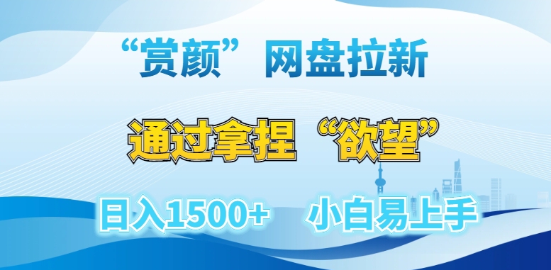 “赏颜”网盘拉新赛道，通过拿捏“欲望”日入1500+，小白易上手【揭秘】-氢气球网创资源库