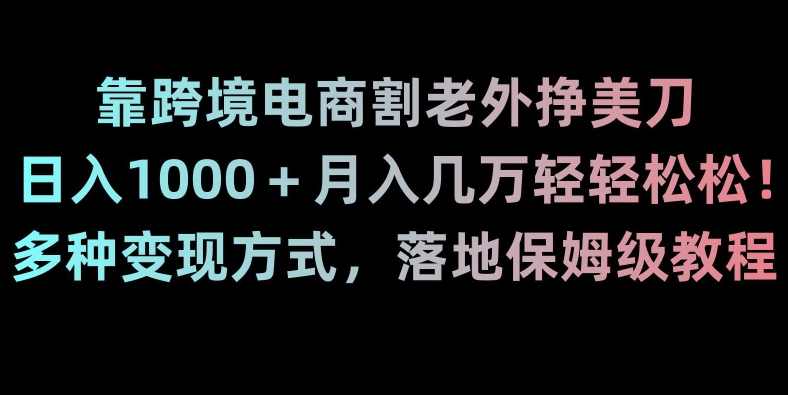 靠跨境电商割老外挣美刀，日入1000＋月入几万轻轻松松！多种变现方式，落地保姆级教程【揭秘】-氢气球网创资源库
