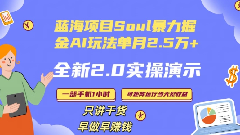 Soul怎么做到单月变现25000+全新2.0AI掘金玩法全程实操演示小白好上手【揭秘】-氢气球网创资源库