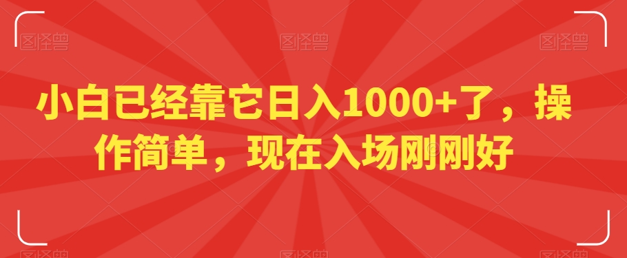 小白已经靠它日入1000+了，操作简单，现在入场刚刚好【揭秘】-氢气球网创资源库