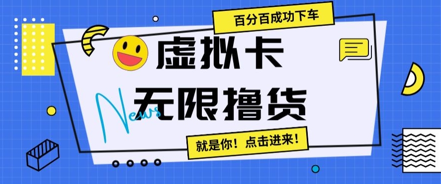 虚拟卡无限撸货，百分百成功下车【仅揭秘】-氢气球网创资源库