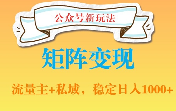 公众号软件玩法私域引流网盘拉新，多种变现，稳定日入1000【揭秘】-氢气球网创资源库