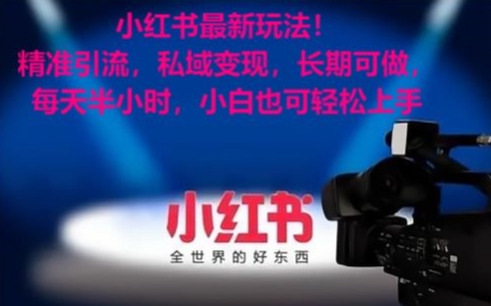 小红书最新玩法！精准引流，私域变现，长期可做，每天半小时，小白也可轻松上手【揭秘】-氢气球网创资源库