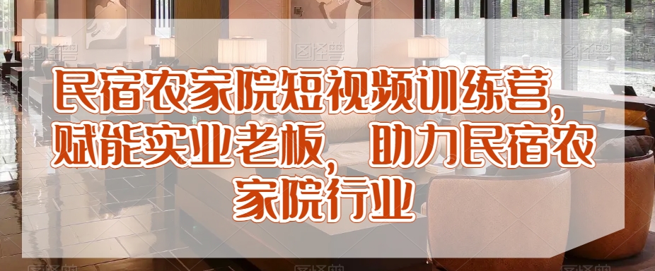民宿农家院短视频训练营，赋能实业老板，助力民宿农家院行业-氢气球网创资源库