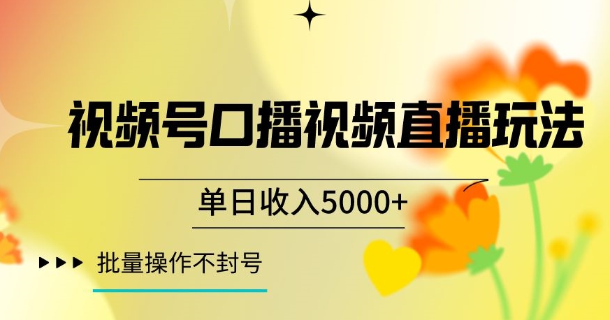 视频号囗播视频直播玩法，单日收入5000+，批量操作不封号【揭秘】-氢气球网创资源库
