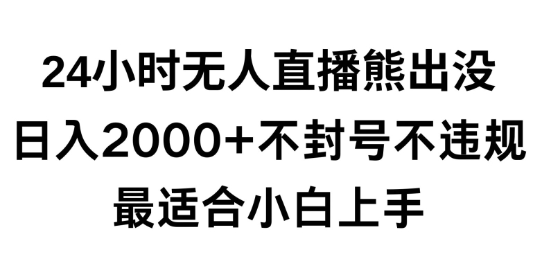 快手24小时无人直播熊出没，不封直播间，不违规，日入2000+，最适合小白上手，保姆式教学【揭秘】-氢气球网创资源库