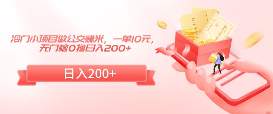 冷门小项目做公交赚米，一单10元，无门槛0撸日入200+【揭秘】-氢气球网创资源库