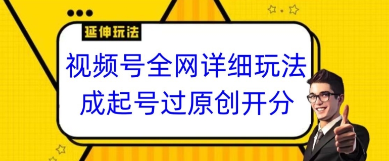 视频号全网最详细玩法，起号过原创开分成，单号日入300+【揭秘】-氢气球网创资源库