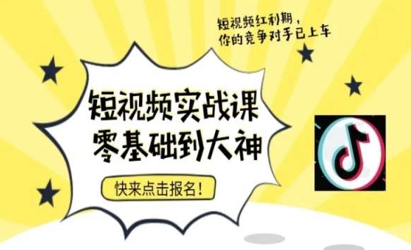短视频零基础落地实操训练营，短视频实战课零基础到大神-氢气球网创资源库