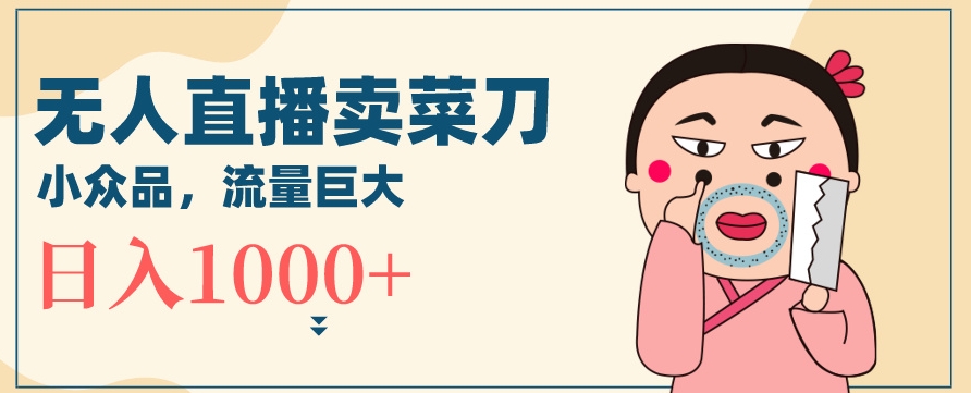 无人冷门品直播新玩法，通过卖菜刀日入1000+【揭秘】-氢气球网创资源库