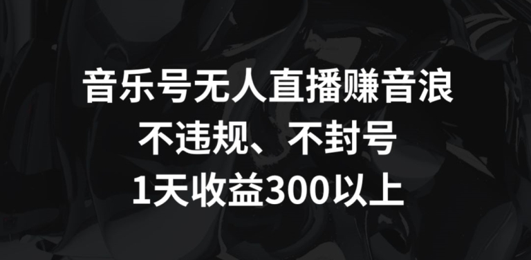 音乐号无人直播赚音浪，不违规、不封号，1天收益300+【揭秘】-氢气球网创资源库
