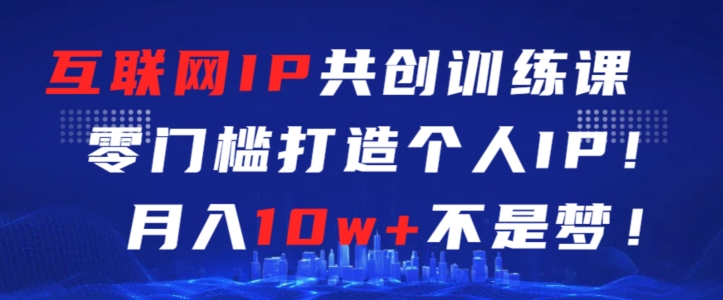 互联网IP共创训练课，零门槛零基础打造个人IP，月入10w+不是梦【揭秘】-氢气球网创资源库