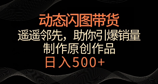 动态闪图带货，遥遥领先，冷门玩法，助你轻松引爆销量，日赚500+【揭秘】-氢气球网创资源库